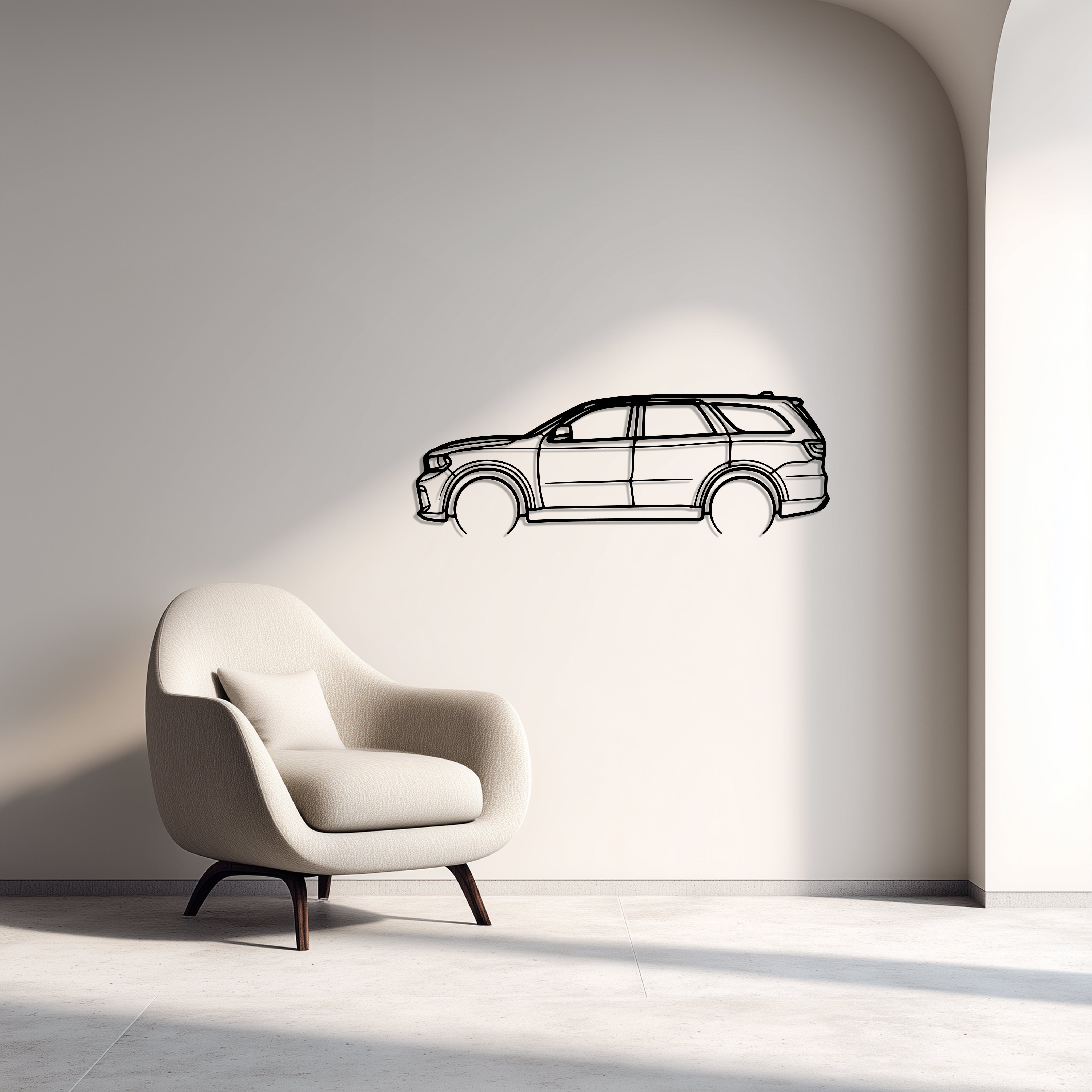 Dodge 18 Durango SRT 392 Metal Car Silhouette Wall Art — Side