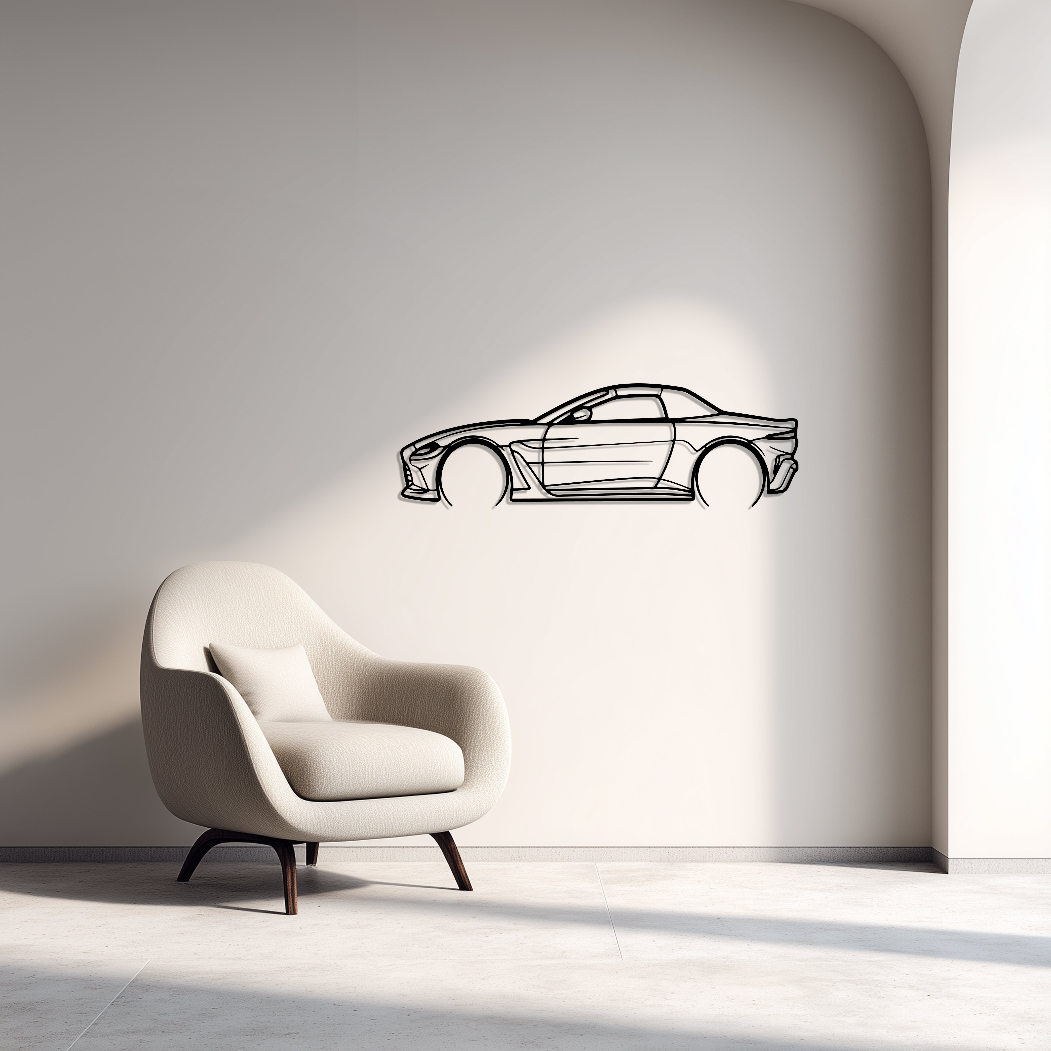 Aston Martin Vantage Roadster Metal Car Silhouette Wall Art — Side
