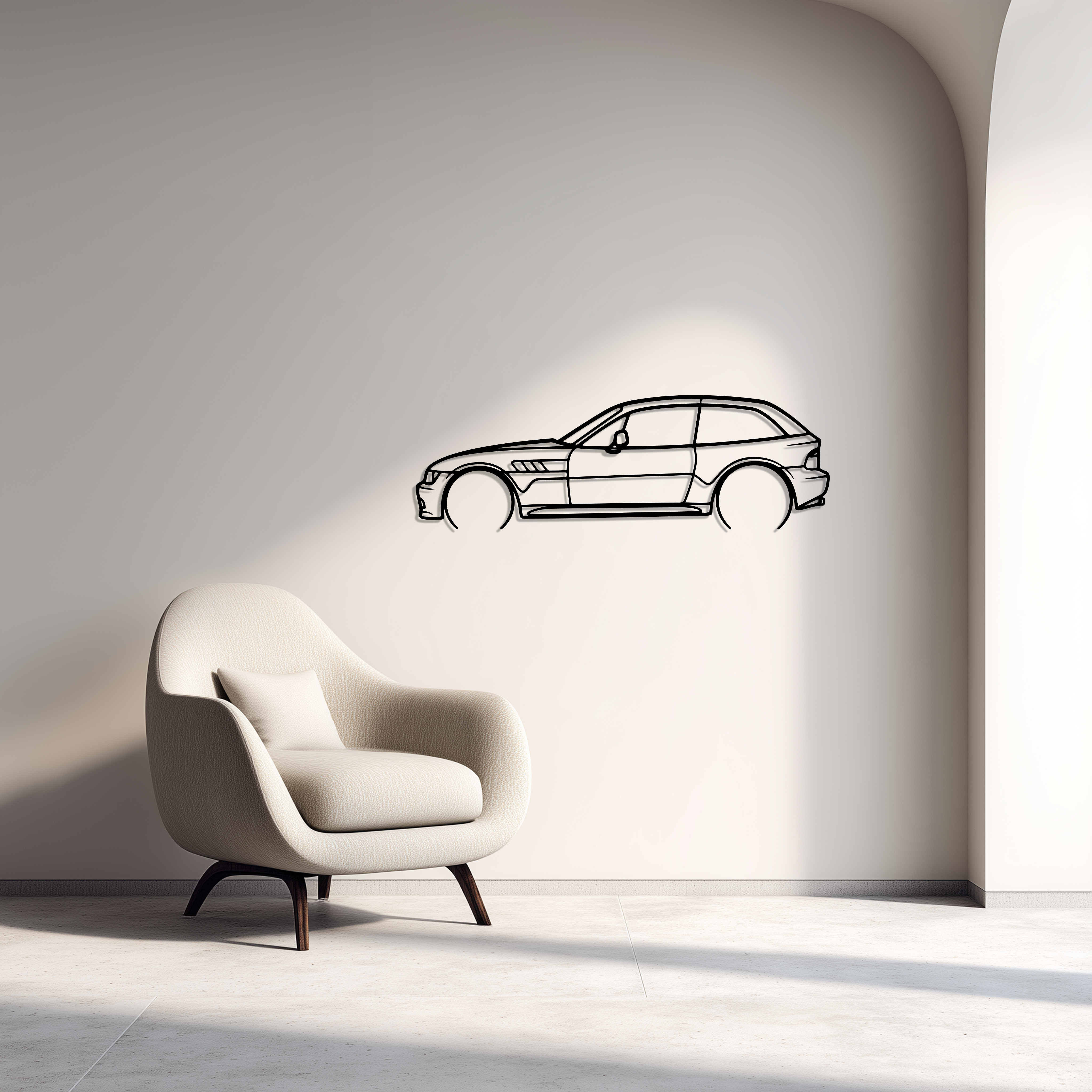 BMW Z3 Coupe Metal Car Silhouette Wall Art — Side