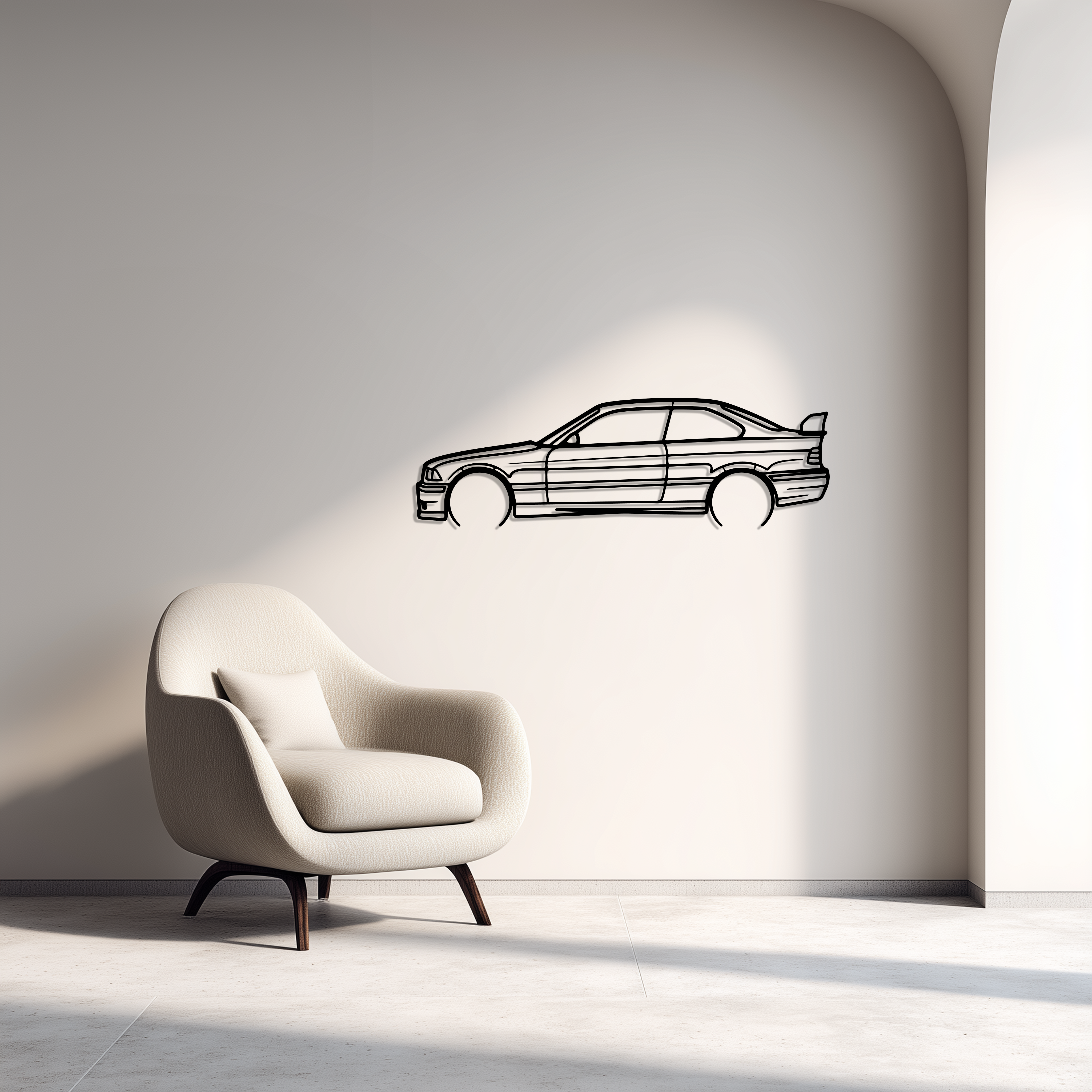 BMW M3 GTR Metal Car Silhouette Wall Art — Side