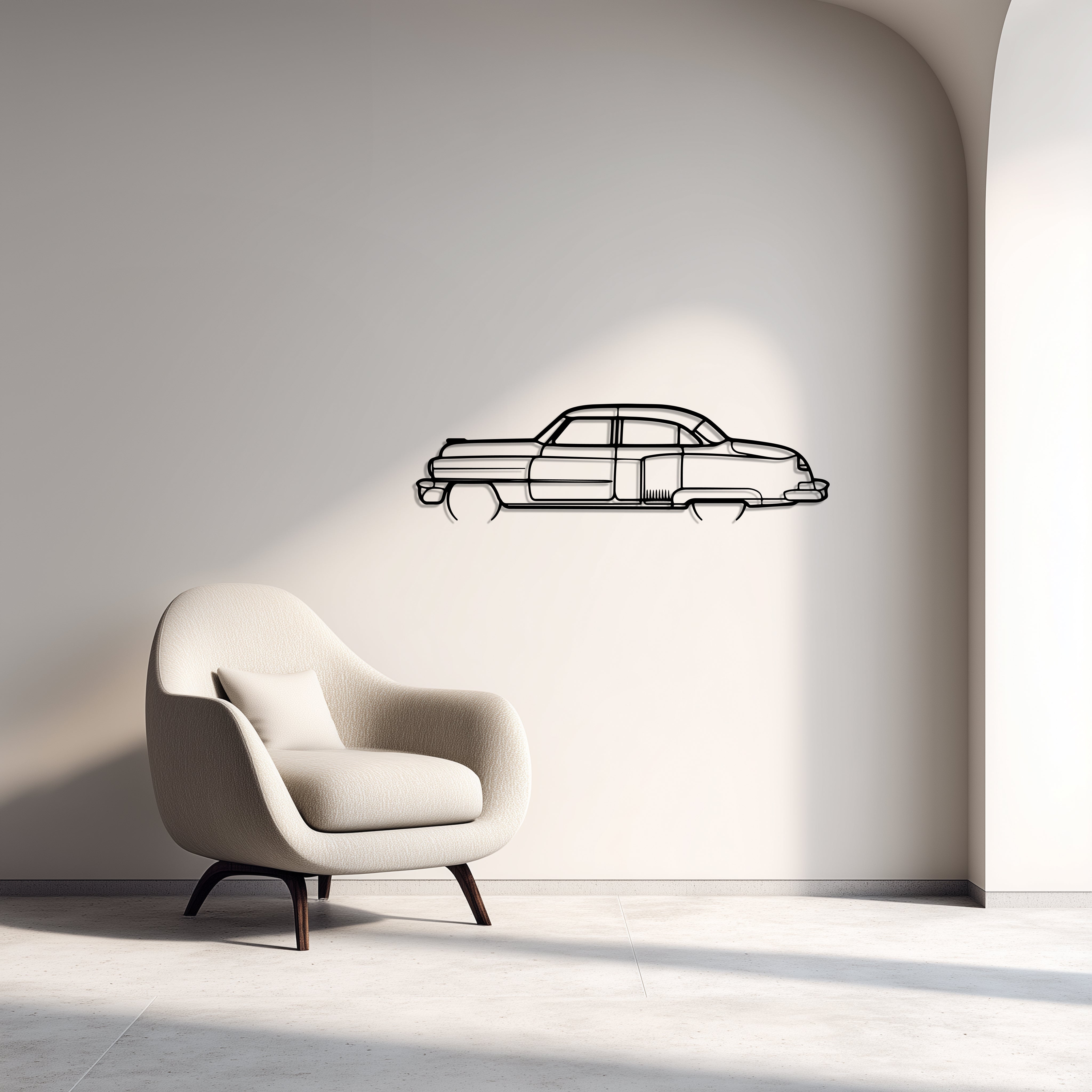 Cadillac Fleetwood Metal Car Silhouette Wall Art — Side