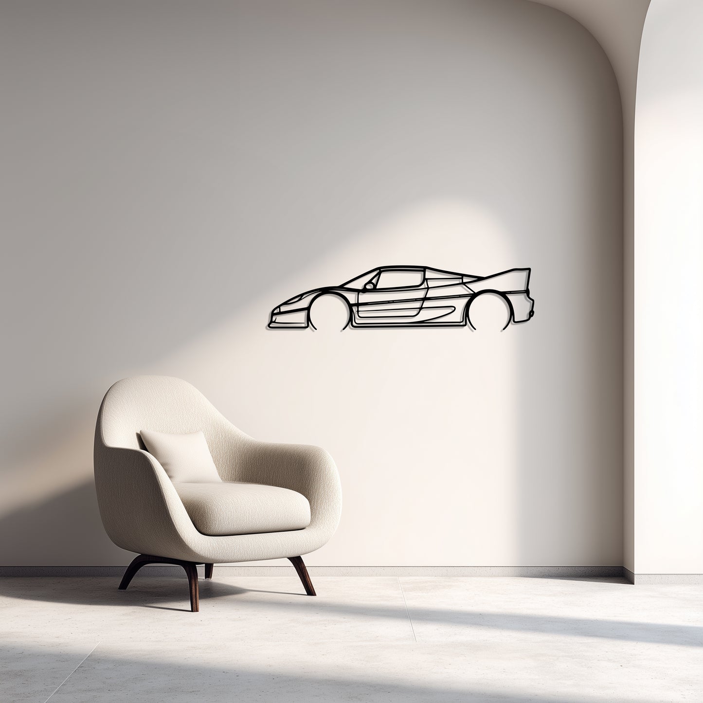 Ferrari F50 Metal Car Silhouette Wall Art — Side