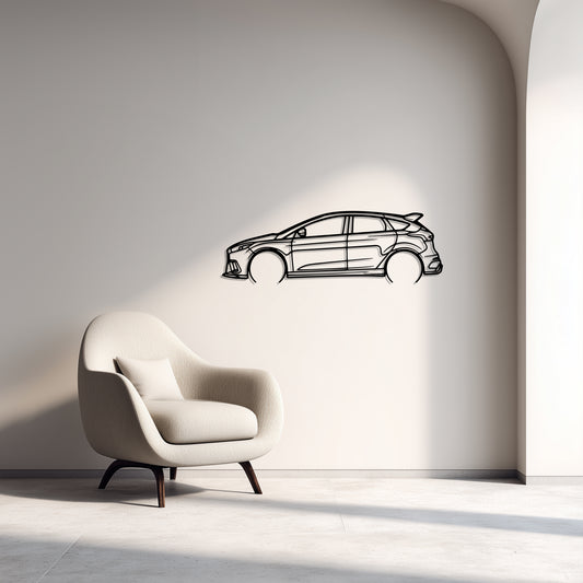 Ford 17 Focus RS Metal Car Silhouette Wall Art — Side