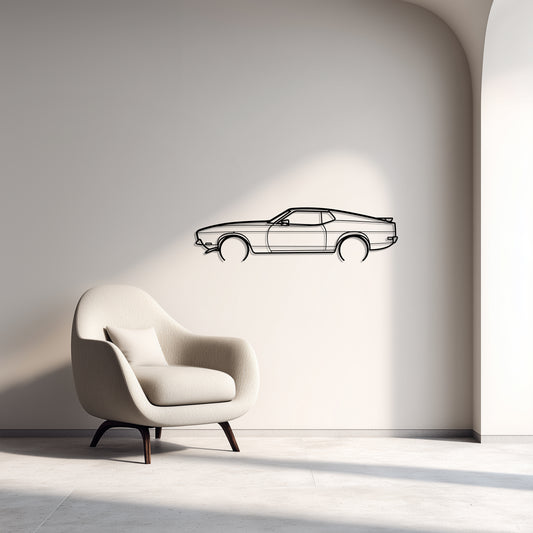 1971 Mustang Mach 1 Metal Car Silhouette Wall Art — Side