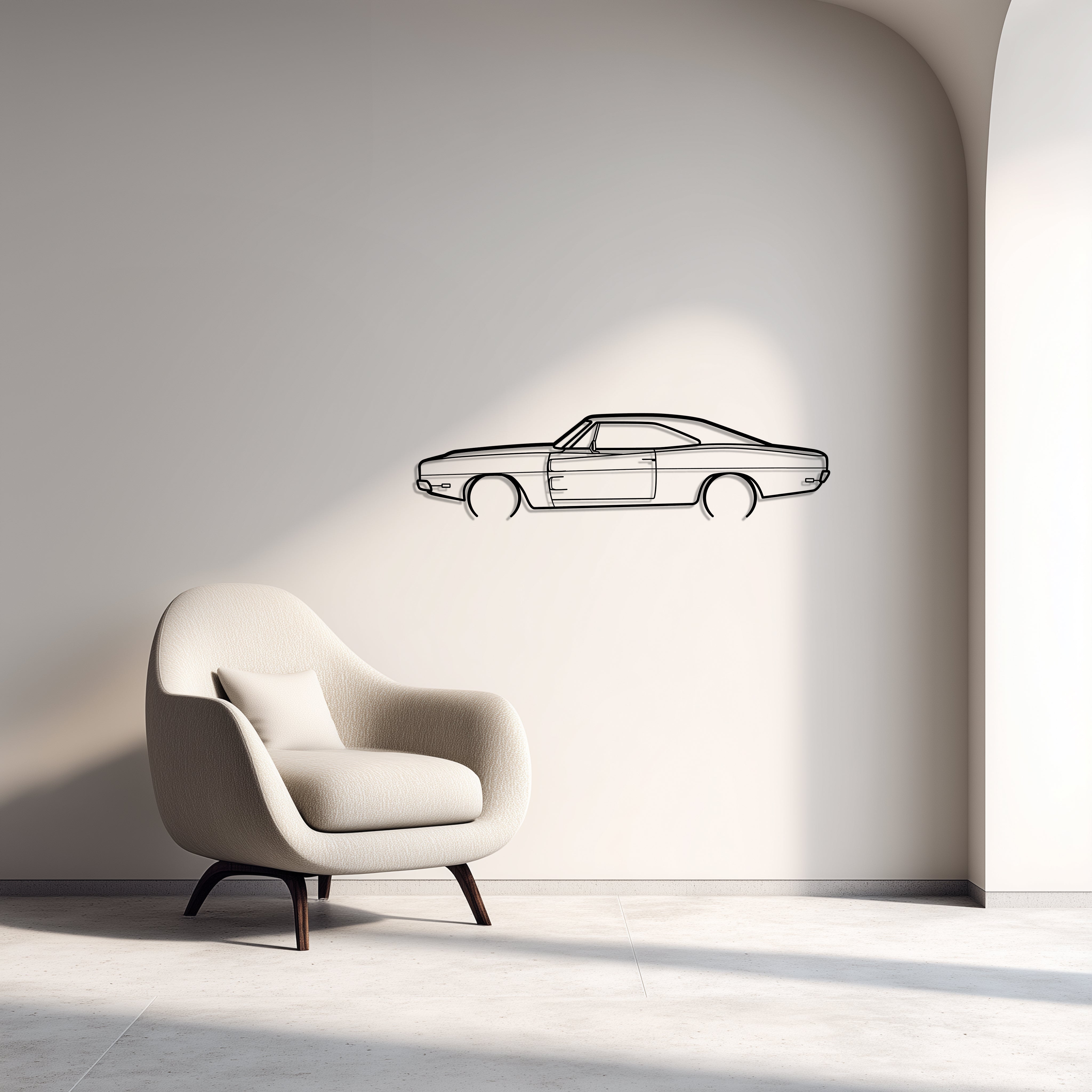 1969 Charger R/T Metal Car Silhouette Wall Art — Side