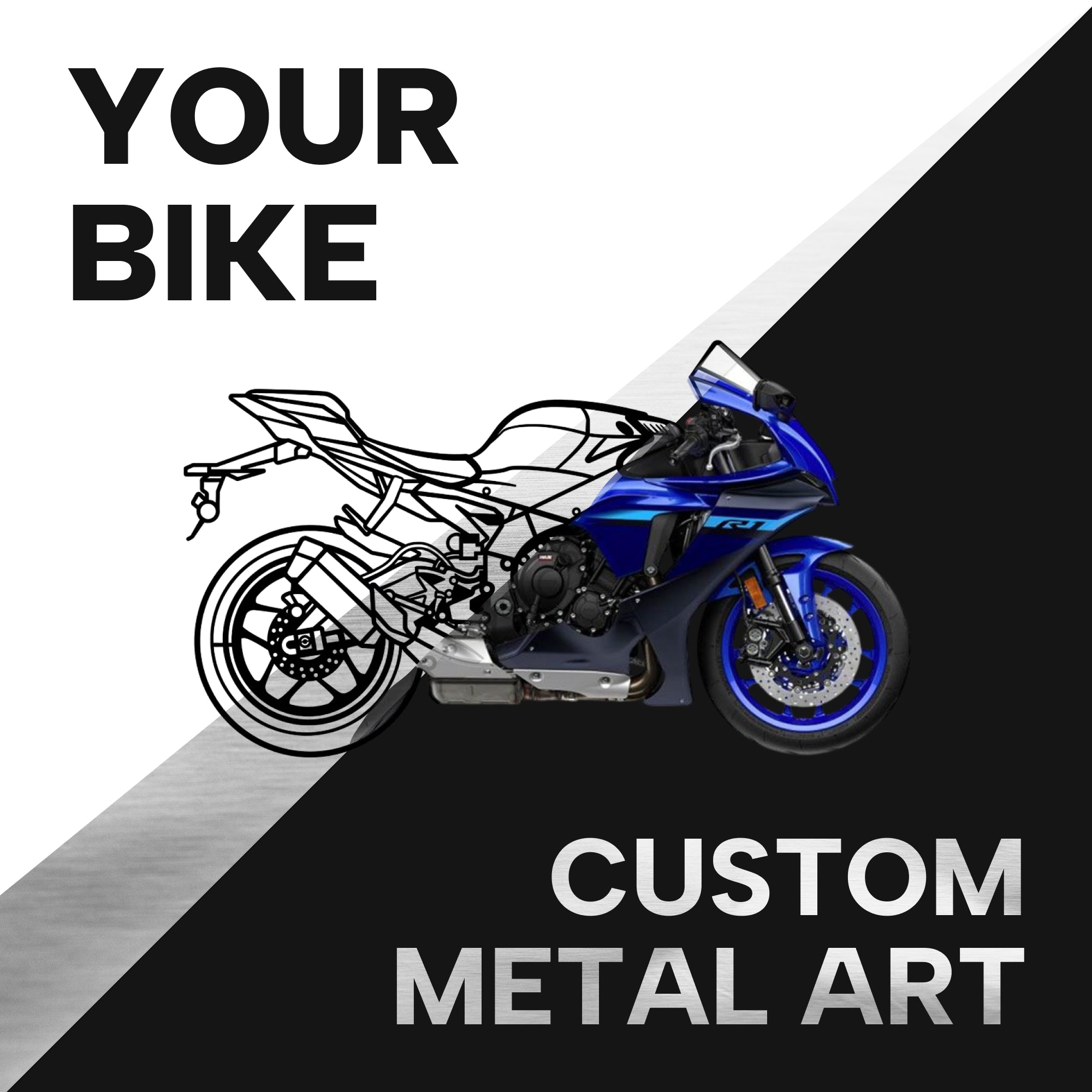 Custom Metal Motorcycle Wall Art — From Your Photo